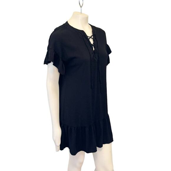 MICHAEL STARS Lace Up Front Lightweight Dress in Black SZ M - Picture 4 of 9